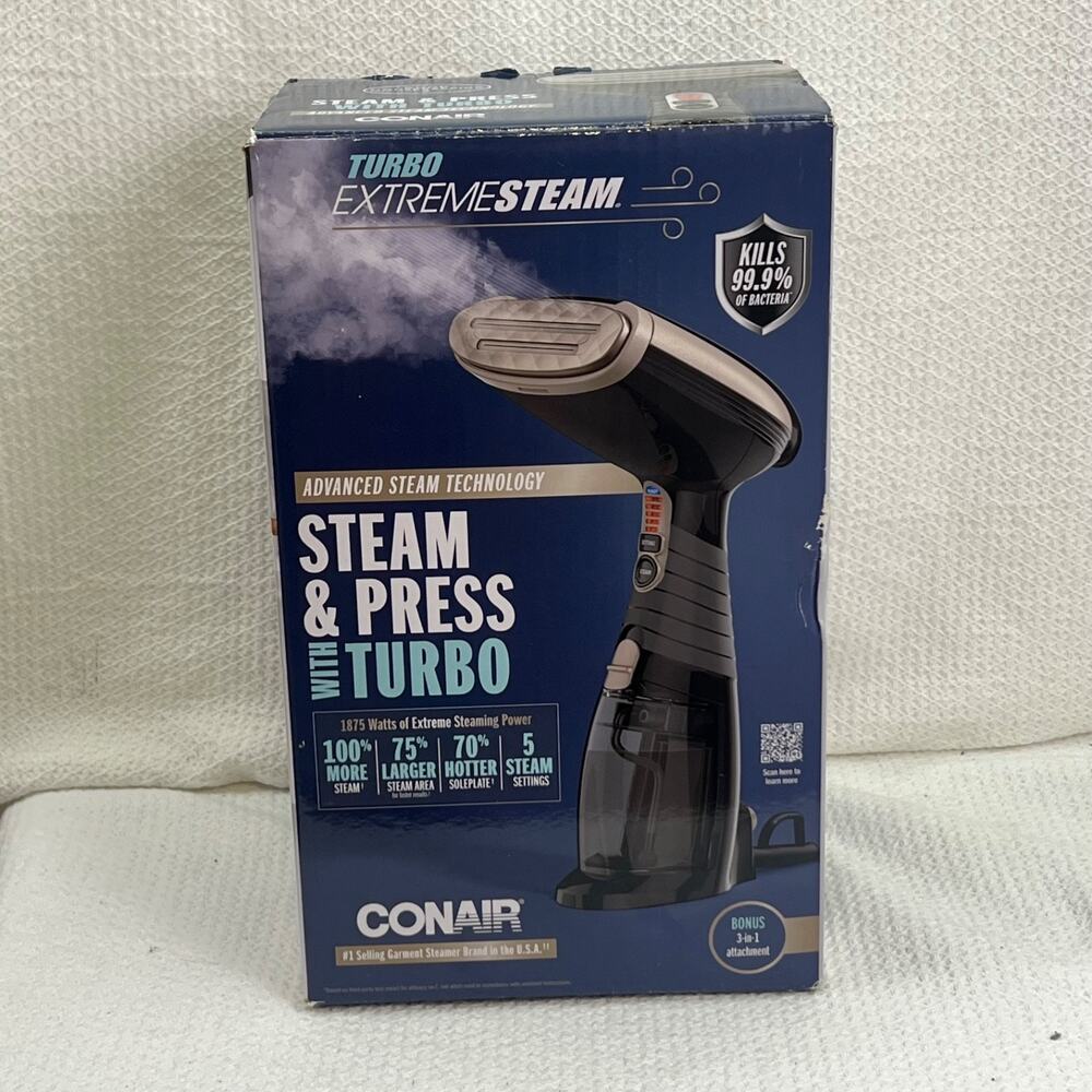 Conair GS59B Turbo ExtremeSteam Handheld Garment Steamer 1875W Tested With Box
